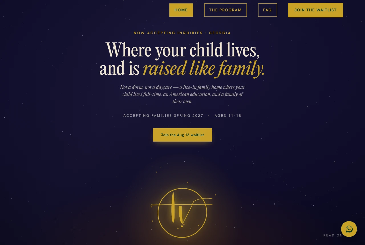 TammiVille website, desktop 1280 — real capture of the live commissioned site